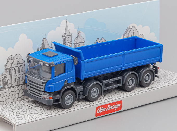 SCANIA P 8х4 самосвал с стальными бортами, синий