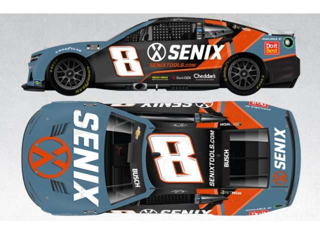 Chevrolet #8 Kyle Busch *Senix Tools*, blue/orange/white 2025