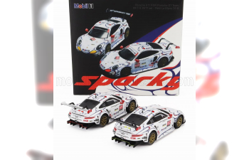 PORSCHE Set 2x 911 991 Rsr Team Porsche Gt №911 Winner Gtlm Class Petit Le Mans (2018) P.Pilet - N.Tandy - F.Makowiecki + №912 2nd Gtlm-class Petit Le Mans (2018) E.Bamber - L.Vanthoor - M.jaminet, White