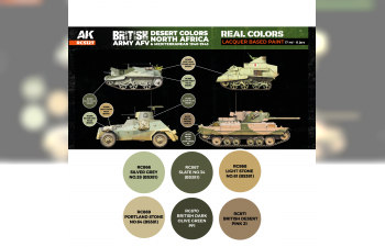 Набор лаковых красок, цвета британской армии - Северная Африка и Средиземноморье (1940-1943) / British Army AFV Desert Colors Set - North Africa and Mediterranean (1940-1943)