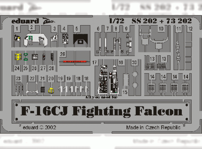 Цветное фототравление для F-16C