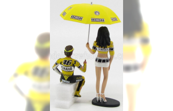 Фигурки Valentino Rossi & Ombrellina Gp Laguna Seca (2005), Yellow Black