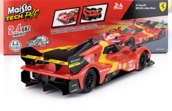 FERRARI 499p 3.0l Turbo V6 Team Ferrari Af Corse №51 Winner 24h Le Mans (2023) Alessandro Pier Guidi - James Calado - Antonio Giovinazzi, Red Yellow