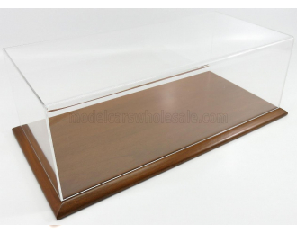 VETRINA DISPLAY BOX Molsheim Base In Legno - Wood Mahogany Base - Lungh.lenght Cm 51 X Largh.width Cm 24 X Alt.height Cm 19 (altezza Interna 15.3 Cm ), Plastic Display