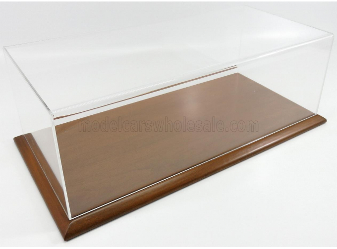 VETRINA DISPLAY BOX Molsheim Base In Legno - Wood Mahogany Base - Lungh.lenght Cm 51 X Largh.width Cm 24 X Alt.height Cm 19 (altezza Interna 15.3 Cm ), Plastic Display