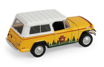 JEEP Jeepster Commando, Trees Are Wonderful Friends *Smokey Bear Series 5* (1971), yellow / white