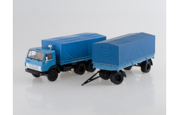Камский грузовик 5320 с прицепом ГКБ-8350, синий
