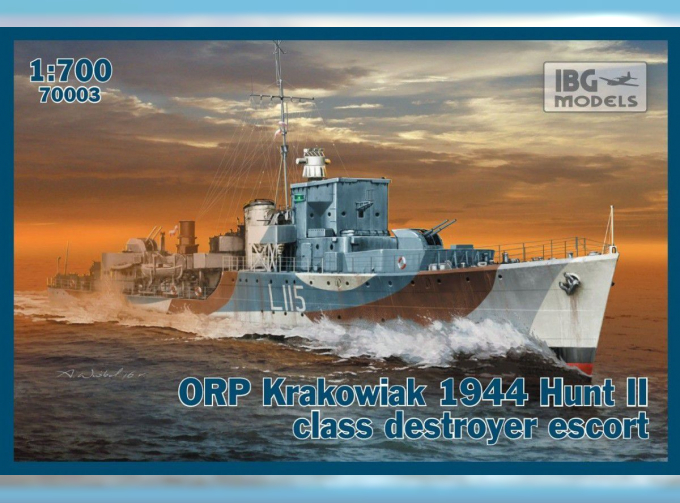 Сборная модель Польский эсминец ORP Krakowiak 1944г.
