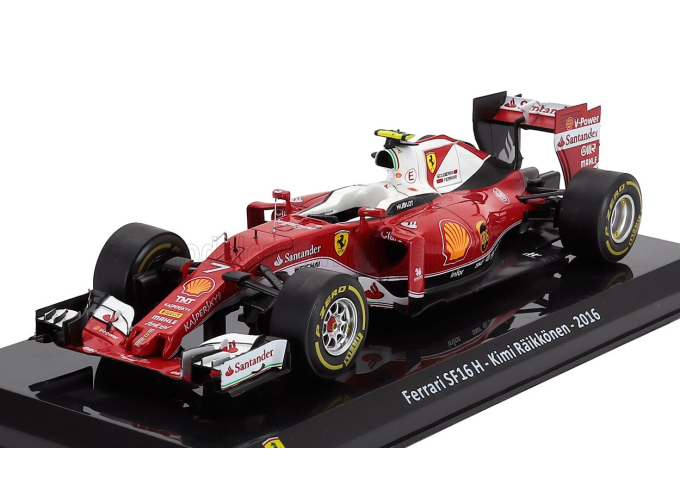 FERRARI F1 Sf16-h N 7 Season (2016) Kimi Raikkonen - Con Vetrina - With Showcase, Red White