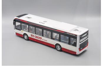 Электробус Zhong Tong N12, белый с красной полосой 28 см