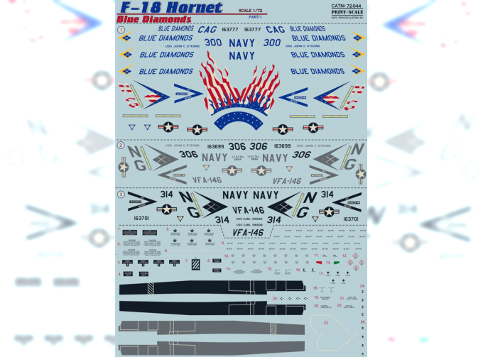 Декаль F-18 Hornet Part 1 Wet deacal