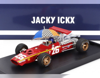 FERRARI F1 312 №26 Winner France Gp (1968) Jacky Ickx - With Pilot Figure And Umbrella, Red White