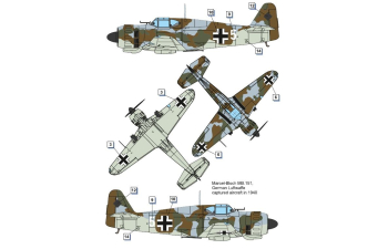 Сборная модель Marcel Bloch MB.151 C.1 foreign service (Greece & Luftwaffe) (товар без коробоки)