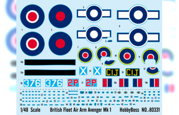 Сборная модель Английский палубный бомбардировщик-торпедоносец TBF/TBM Avenger Mk.1