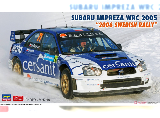 Сборная модель SUBARU Impreza Wrc Team Cersanit №71 Rally Sweden 2006 Michal Solowow - Maciej Baran