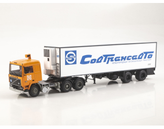 VOLVO F12 с полуприцепом Lamberet Совтрансавто, оранжевый / белый