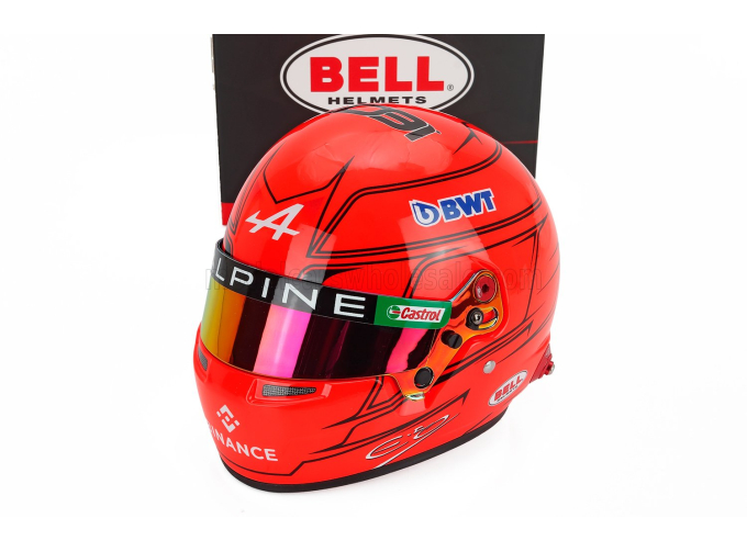 BELL HELMET Team Bwt Alpine N 31 Esteban Ocon Monaco Gp F1 A523, (2023), Red Fluo