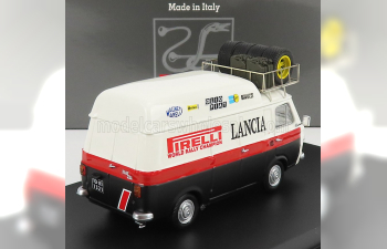 FIAT 238 Van Tetto Alto Con Portapacchi - High Roof With Rack - Assistenza Rally Lancia (1973), White Red Black