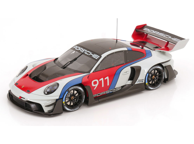 PORSCHE 911 (992) GT3 sports car (2023), light grey / red blue