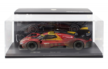 FERRARI With Showcase - 499p 3.0l Turbo V6 Team Ferrari Af Corse N 50 Winner 24h Le Mans (after Race Version) 2024 Antonio Fuoco - Miguel Molina - Nicklas Nielsen, Red