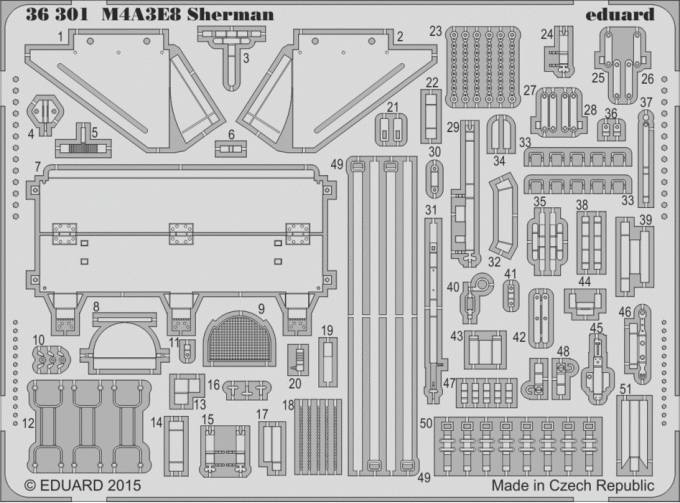 Фототравление M4A3E8 Sherman