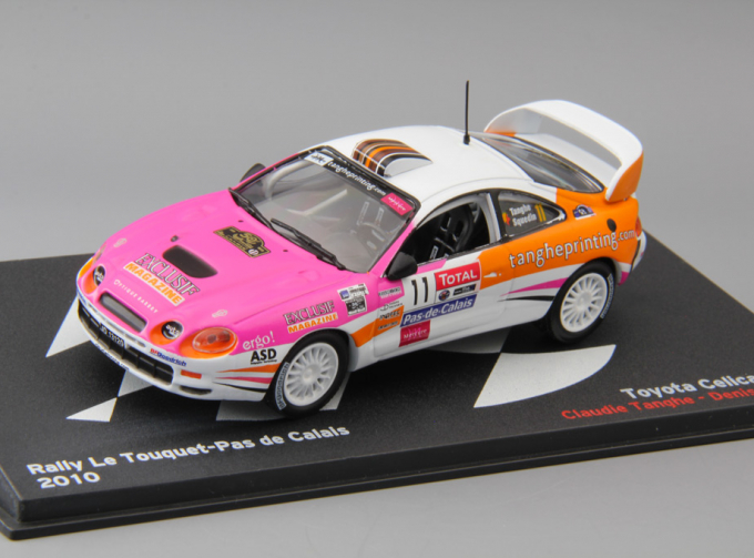 TOYOTA Celica GT-4 Claudie Tanghe - Denis Squedin Rally Le Touquet-Pas de Calais #11 (2010), white / pink / orange