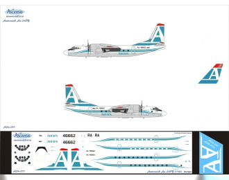 Декаль на самолет Атонов Ан-24РВ (Ангара)