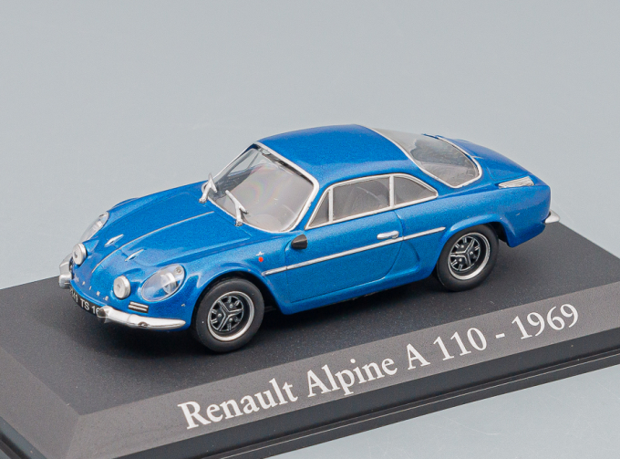 RENAULT Alpine A110 1969 - Black Wheels - Con Vetrina - With Showcase, Blue Met