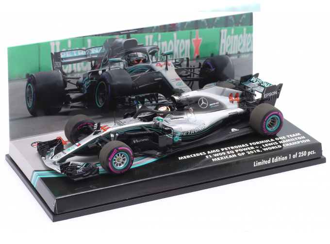 ERCEDES-BENZ GP F1 W09 Eq Power Amg Petronas Motorsports №44 World Champion 4th Mexico Gp (2018) Lewis Hamilton, Silver Black