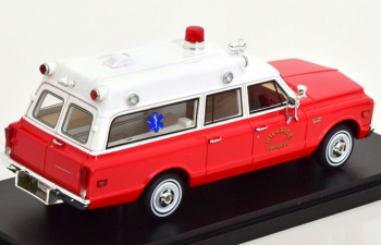 CHEVROLET Suburban Ambulance "Hillside Fire Department" (пожарная медицинская помощь) (1970) Red/White