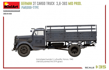 Сборная модель OPEL Blitz Pmq600 Type German 3t Cargo Military Truck 1952