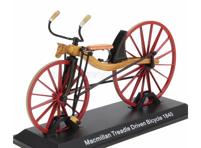Велосипед Macmillian Treadle Driven Bicycle (1840), желтый/красный