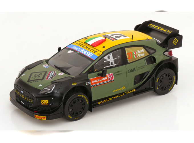 FORD Puma Rally1 Team Ford World Rally M-sport №7 Rally New Zealand (2022) Lorenzo Bertelli - Lorenzo Granai, Green Black