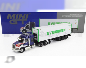 WESTERN STAR 49x Truck Trasporto Container 40' Evergreen (1990), Blue White