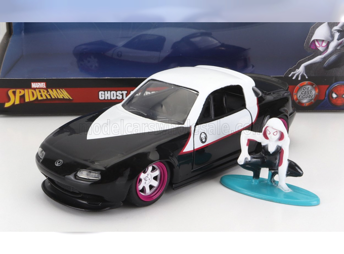 MAZDA Miata With Marvel Ghost Spider 1990, Black White