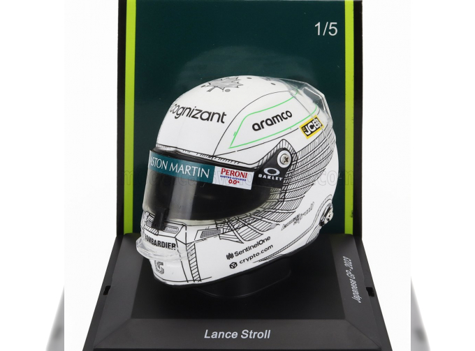 BELL HELMET F1 Casco Helmet Aston Martin Amr23 Team Aramco Cognizant №18 Japan Gp (2023) Lance Stroll, White