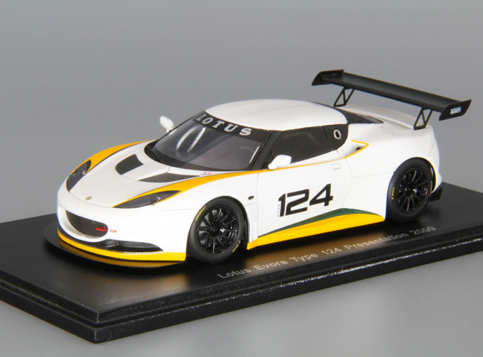 LOTUS Evora Type #124 Presentation (2009), white / yellow