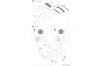 Сборная модель TOYOTA Kp61 Starlet Team Asano Racing Service N 18 Grand Cup Race Champion 1982