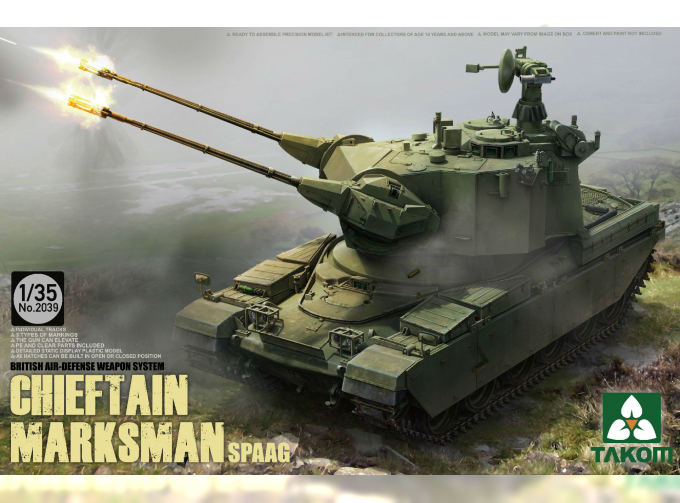 Сборная модель Танк British Air-defense Weapon System Chieftain Marksman SPAAG
