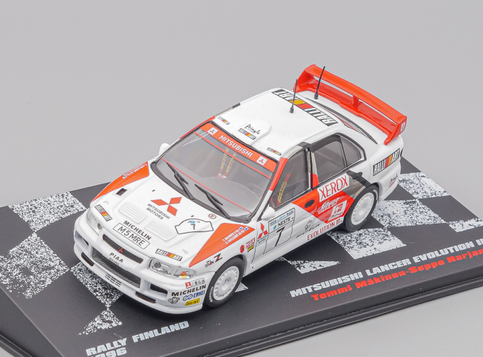 MITSUBISHI LANCER EVO III T.Mäkinen - S.Harjanne 1996 Finland Rally #7 из серии RALLY CARS 44