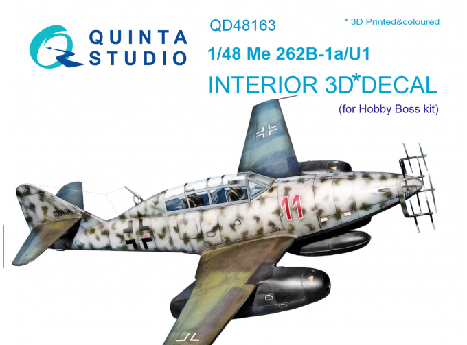 3D Декаль интерьера кабины Me 262B-1a/U1 (HobbyBoss)