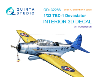 3D Декаль интерьера кабины TBD-1 Devastator (Trumpeter) (с 3D-печатными деталями)