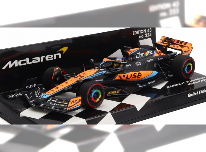 McLAREN F1 Mcl60 Team Mclaren №81 Bahrain Gp (2023) Oscar Piastri, Orange Blue Black