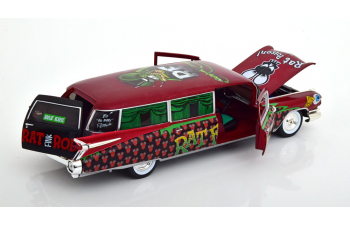 CADILLAC Eldorado Hearse Rat Fink (1959), red metallic