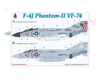 Декаль для F-4J Phantom-II VF-74, без тех. надписей