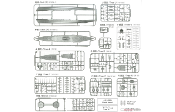 Сборная модель японский Линкор NAGATO 1945 SD FULL HULL с полным корпусом