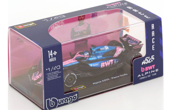 ALPINE F1 A525 Team Bwt Alpine №10 Season (2025) Pierre Gasly - With Pilot And Showcase, Black Blue Pink