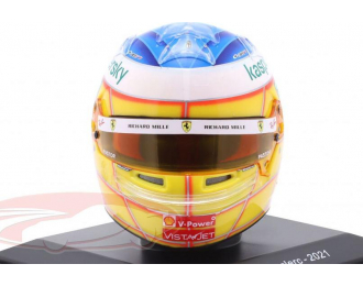 HELMET F1 Casco Helmet Charles Leclerc Team Scuderia Ferrari Mission Winnow Sf21 French Gp (2021), Yellow White Blue