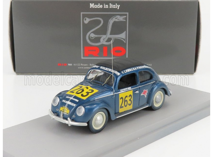 VOLKSWAGEN Beetle Kafer Maggiolino Closed Roof №263 Rally Panamericana (1954) M.hinke, Blue