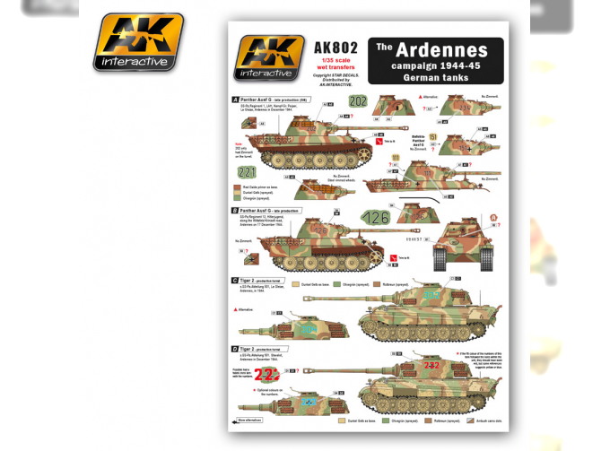 The ARDENNES campaign 1944-45 German tanks (декаль для немецких танков 1944-45, Арденская операция)